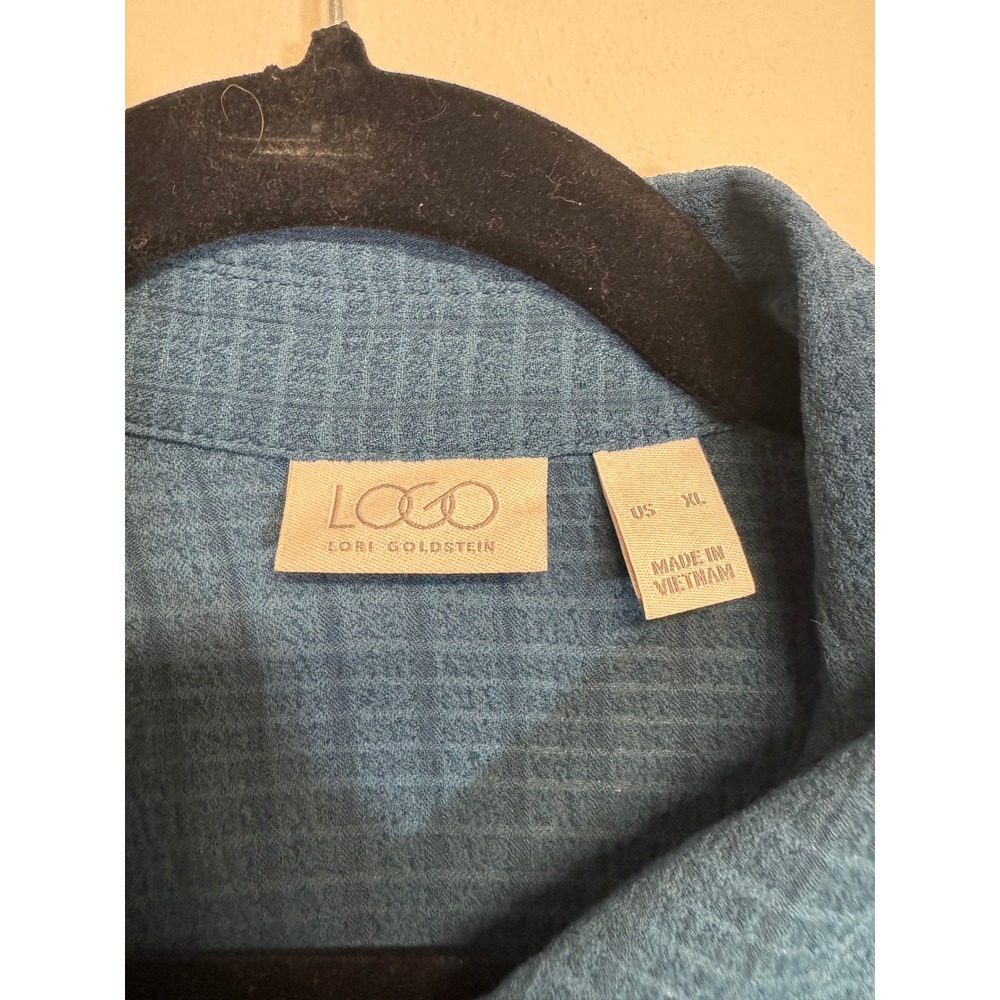 LOGO Women's XL Dark Blue Long Sleeve Button Down Shirt - Picture 5 of 6